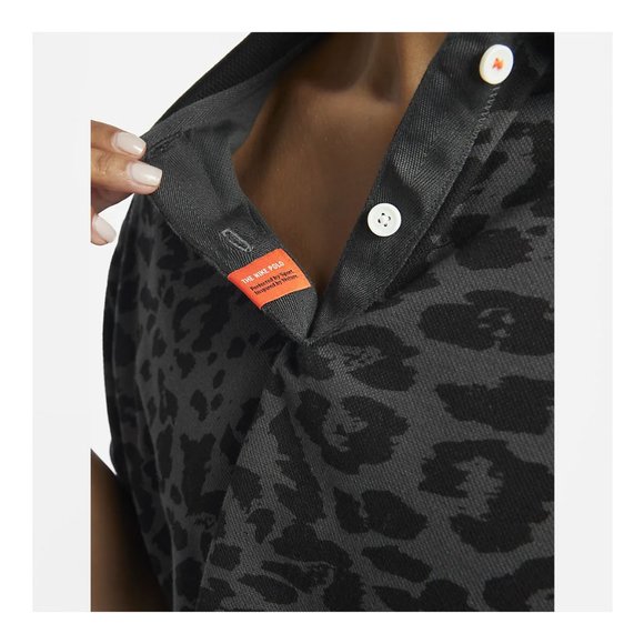 NIKE Animal Print Short Sleeve Golf Polo Crop - Picture 5 of 8